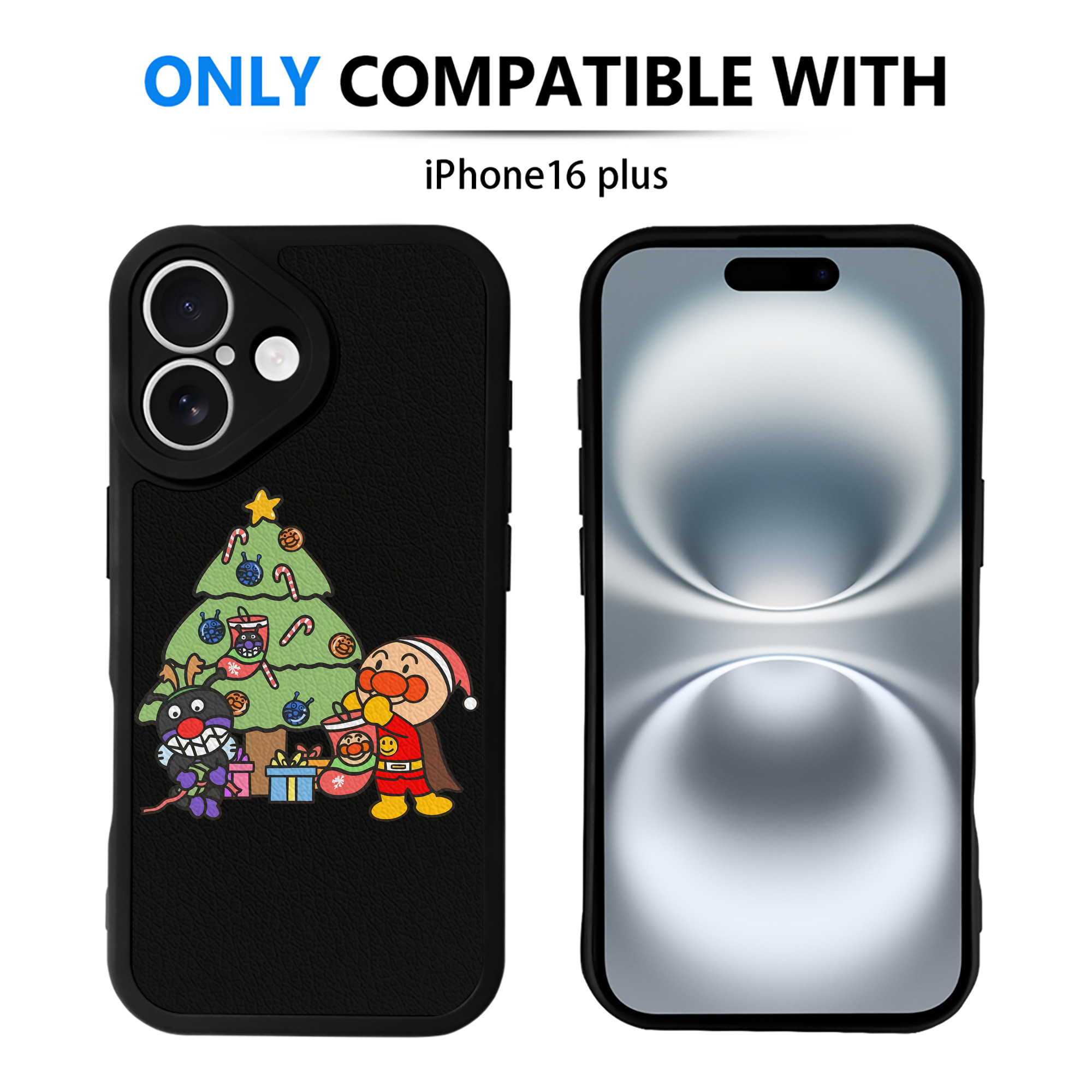 （画像用） アンパンマン Anpanman 【iPhone 16シリーズ対応】シリコンスマホケース（レザー調） 材質：シリコン